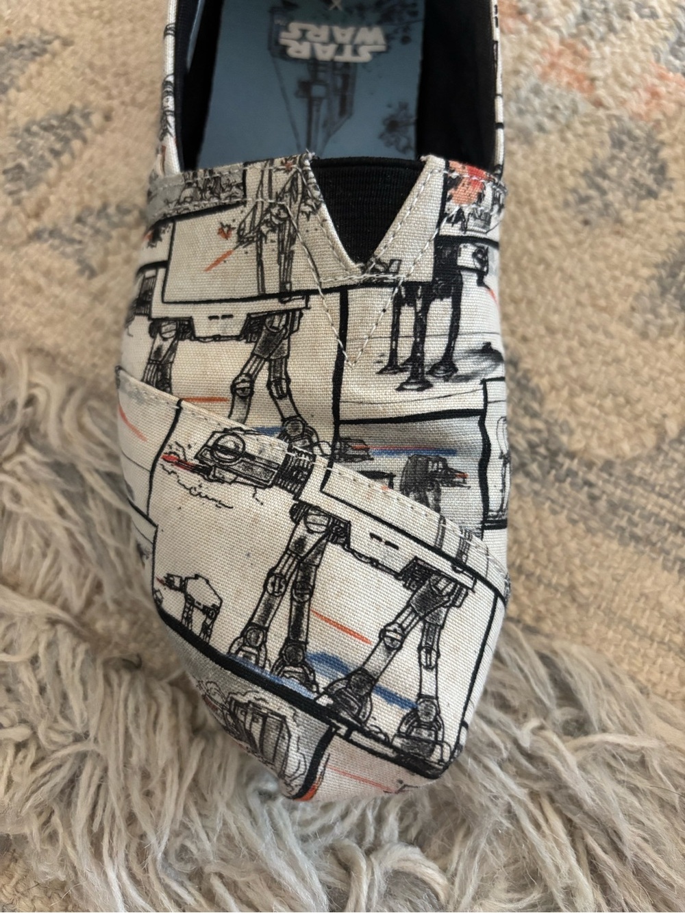 Star Wars AT-AT Toms Alpargata Canvas Shoes - White with Black Print - Picture 3 of 9